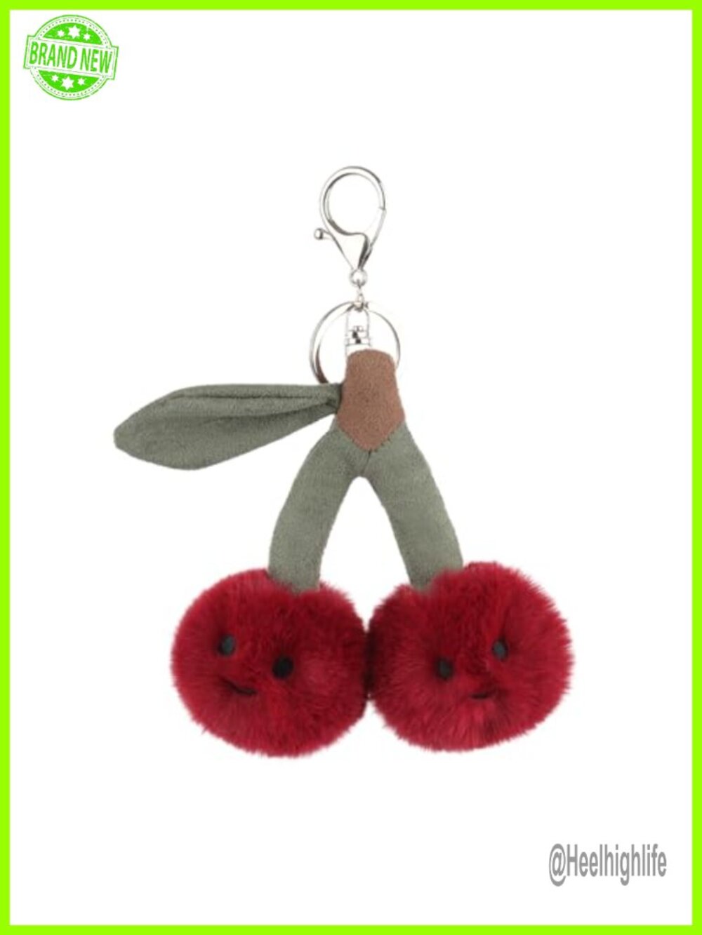 Handmade Cherry Plush Keychain Soft Stuffed Toy Charm Gift